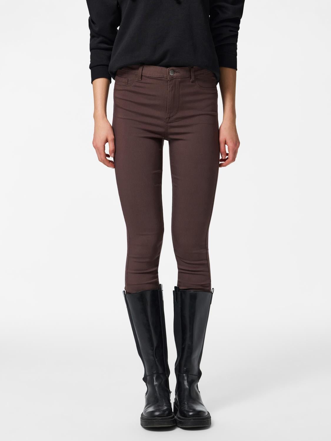 PCHIGHSKIN Trousers - Hot Fudge - VERO MODA & VILA Bergvik